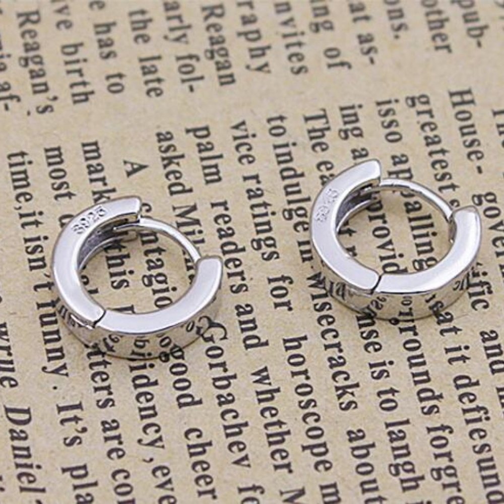 NEW 925 Sterling Silver Small Round Hoop Earrings - Picture 11 of 12